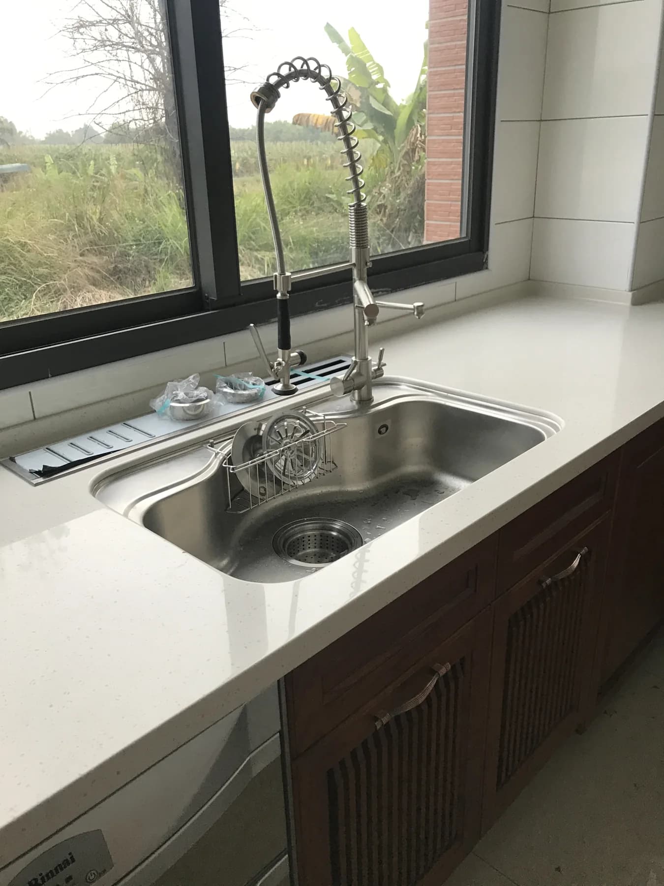 嘉義水上客製廚房窗邊雙槽水槽工作區