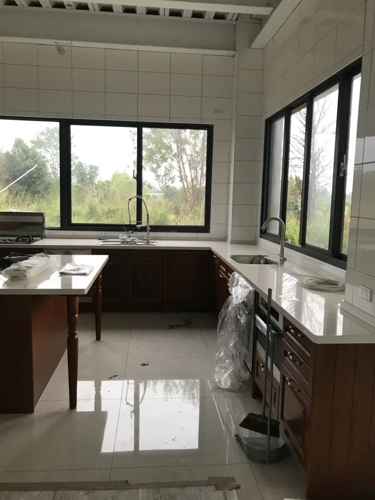 嘉義水上客製廚房窗邊水槽與中島工作區